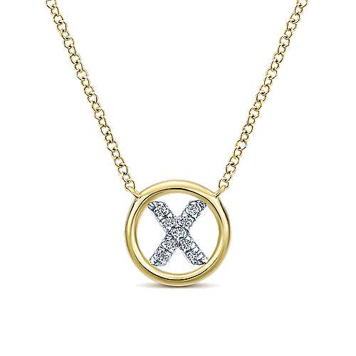 Gabriel 14k 0.07 Carat Diamond Initial Pendant, Available in White, Rose and Yellow Gold
