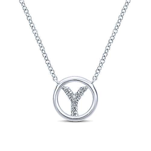Gabriel 14k 0.07 Carat Diamond Initial Pendant, Available in White, Rose and Yellow Gold