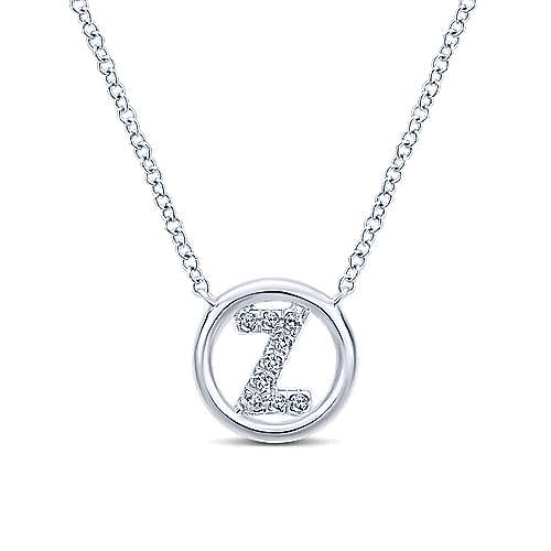 Gabriel 14k 0.07 Carat Diamond Initial Pendant, Available in White, Rose and Yellow Gold
