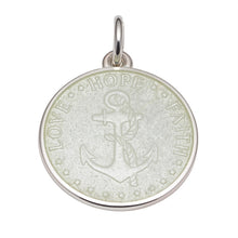 Load image into Gallery viewer, Sterling Silver Enamel Anchor Round Medal
