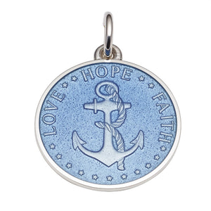 Sterling Silver Enamel Anchor Round Medal