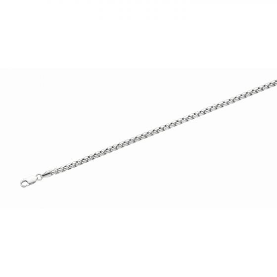 Sterling Silver 5.2mm Round Box Chain 22 Inches with Lobster Clasp