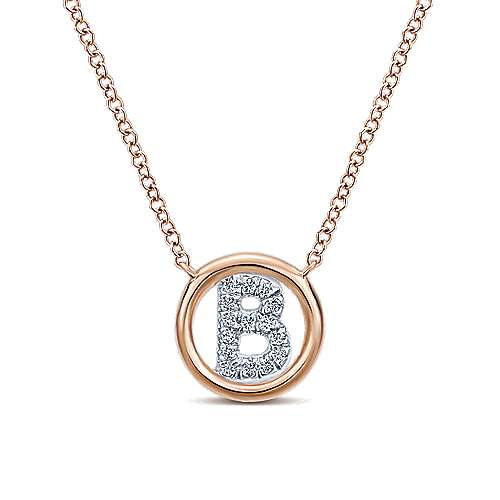 Gabriel 14k 0.07 Carat Diamond Initial Pendant, Available in White, Rose and Yellow Gold