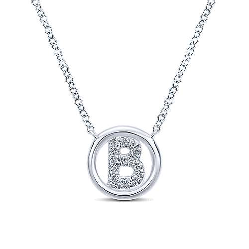Gabriel 14k 0.07 Carat Diamond Initial Pendant, Available in White, Rose and Yellow Gold