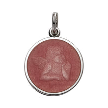 Load image into Gallery viewer, Sterling Silver Enamel Cherub Round Medal
