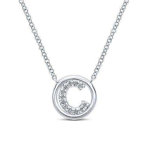 Gabriel 14k 0.07 Carat Diamond Initial Pendant, Available in White, Rose and Yellow Gold