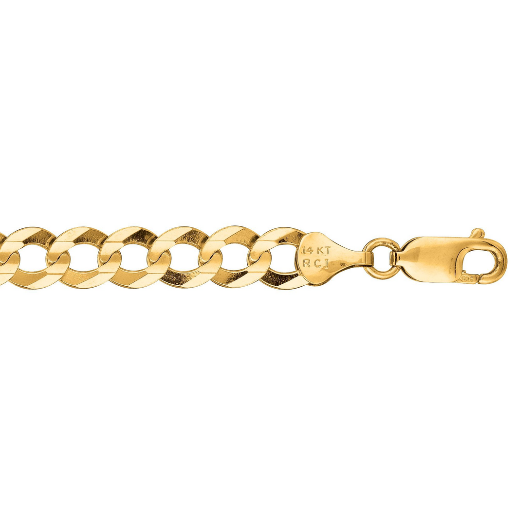 14k Yellow Gold 8.5 Inch 7 MM Comfort Curb Bracelet
