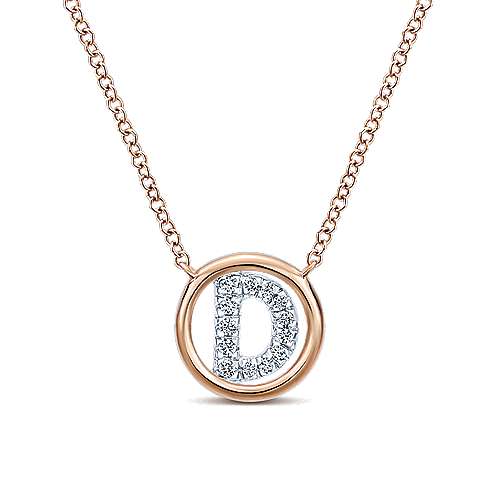 Gabriel 14k 0.07 Carat Diamond Initial Pendant, Available in White, Rose and Yellow Gold