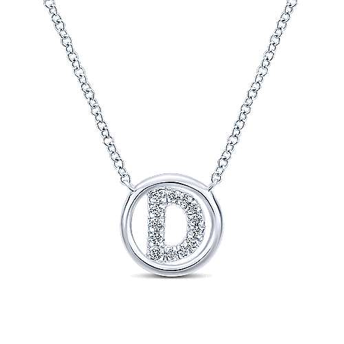 Gabriel 14k 0.07 Carat Diamond Initial Pendant, Available in White, Rose and Yellow Gold