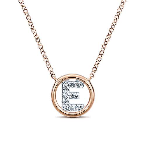 Gabriel 14k 0.07 Carat Diamond Initial Pendant, Available in White, Rose and Yellow Gold