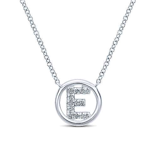 Gabriel 14k 0.07 Carat Diamond Initial Pendant, Available in White, Rose and Yellow Gold