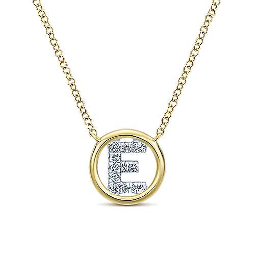 Gabriel 14k 0.07 Carat Diamond Initial Pendant, Available in White, Rose and Yellow Gold