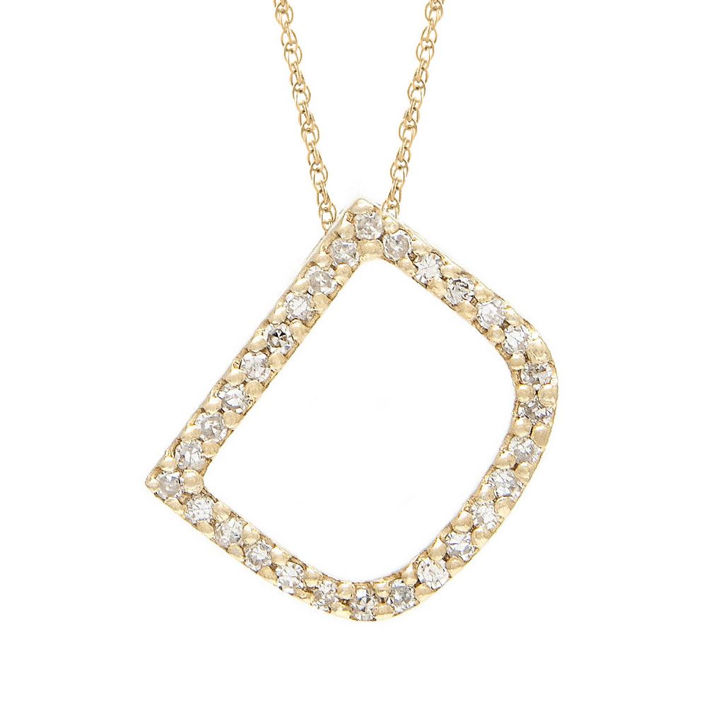14k Diamond Initial Pendants. Available in White or Yellow Gold