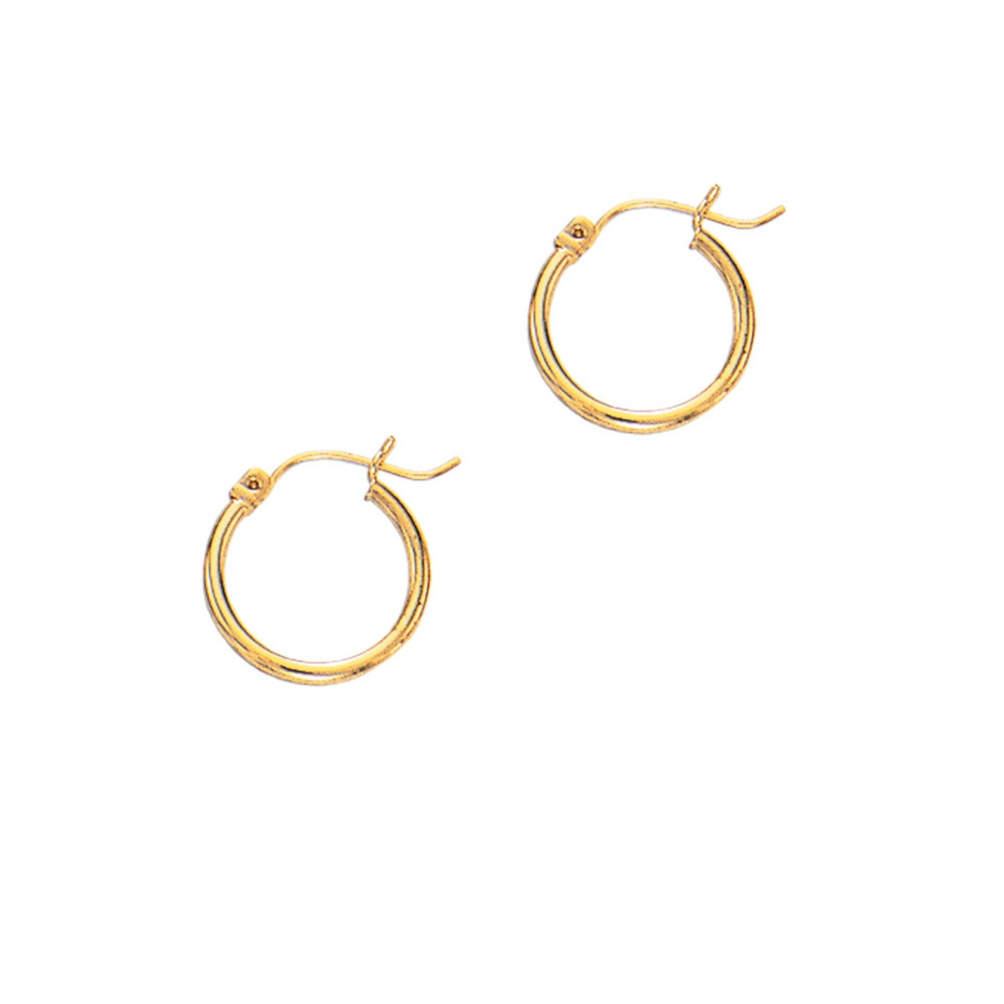 14K Yellow Gold 2x15mm Tube Hoop Earring