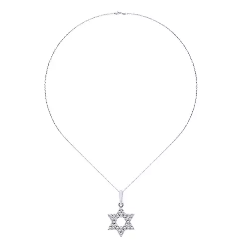 Gabriel 14K White Gold 0.16 Carat Diamond Star Necklace