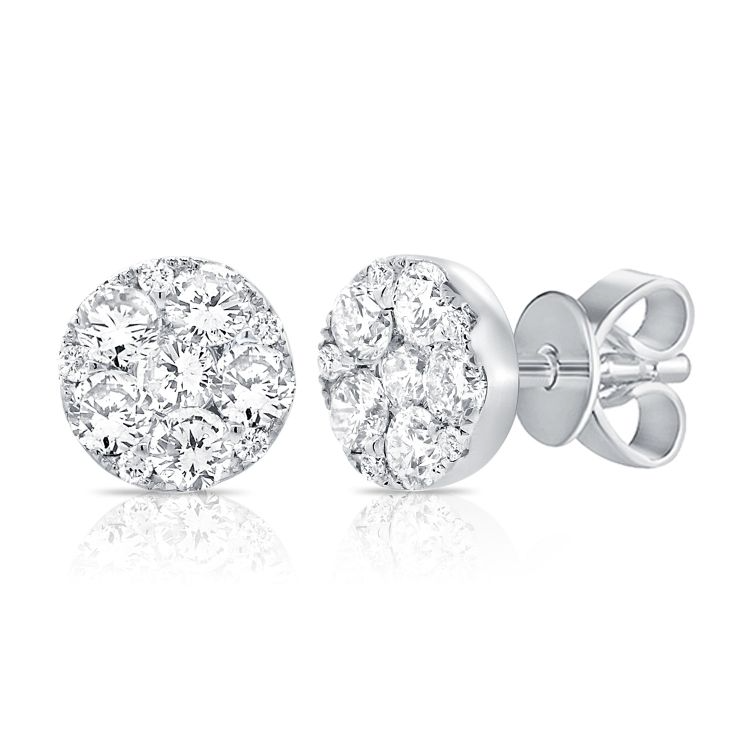 14K Gold 0.70Ct Diamond Circle Earring, available in White, Rose and Yellow Gold