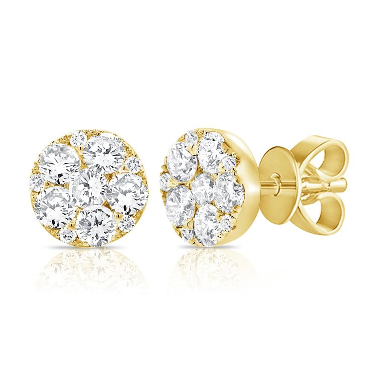 14K Gold 0.70Ct Diamond Circle Earring, available in White, Rose and Yellow Gold