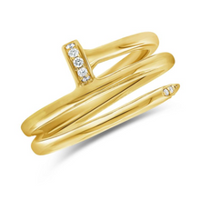 Load image into Gallery viewer, 14k Yellow Gold 0.07Ct Diamond Nail Ring
