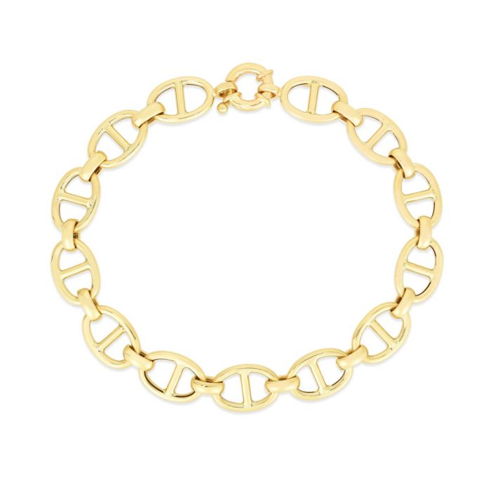 14K Yellow Gold 8.8mm Mariner Link Chain with Spring Ring Clasp