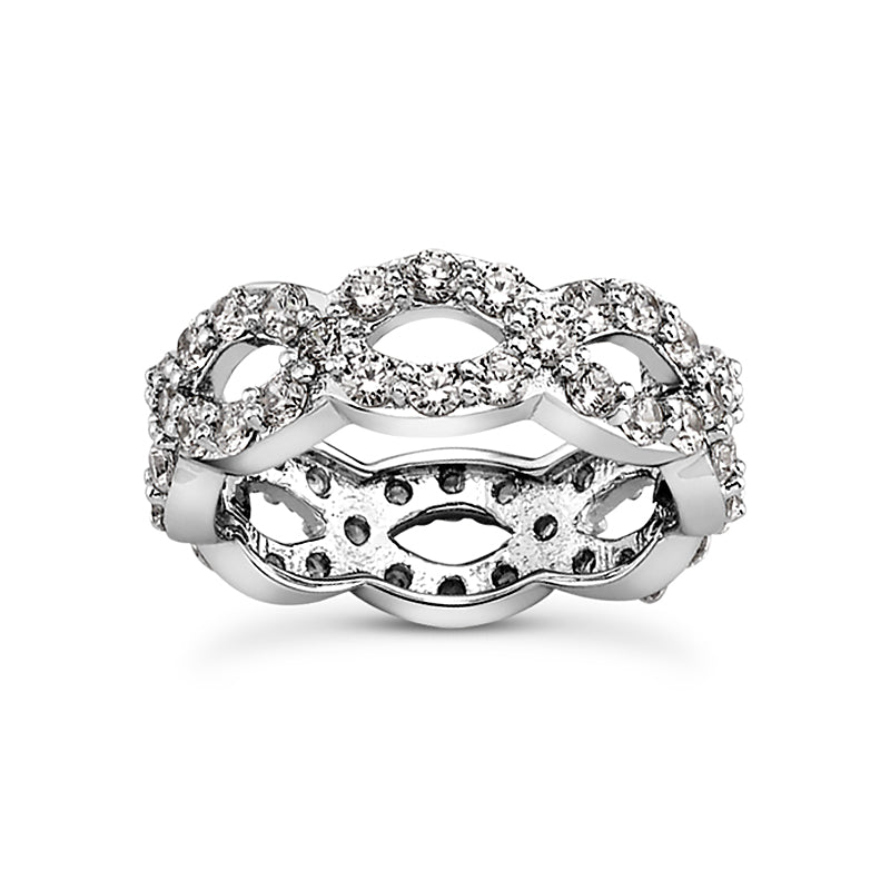 14k White Gold 0.83 Ct Diamond Eternity Open Circle Band