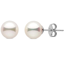Load image into Gallery viewer, 14k Gold 9.0mm Fresh Water Pearl Stud Earring, Available in White and Yellow Gold

