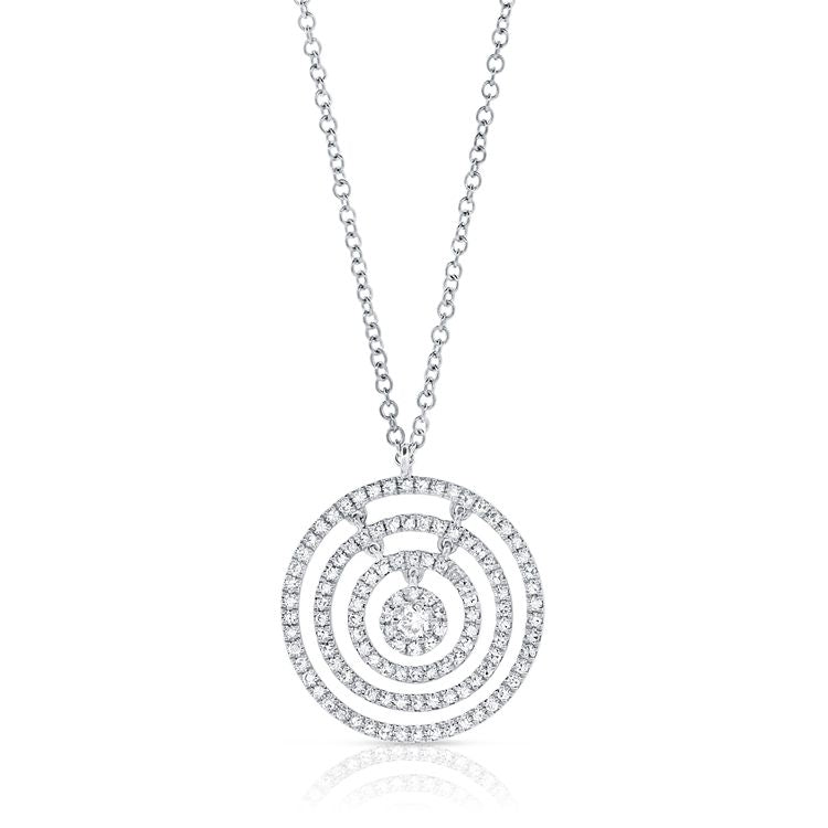14k 0.60 Ct Diamond Five Circle Necklace, Available in White, Rose and Yellow Gold