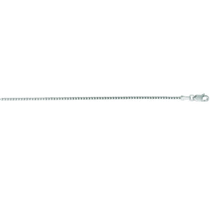 14K Gold 1.1mm Classic Box Chain with Lobster Lock, Available in White and Yellow Gold