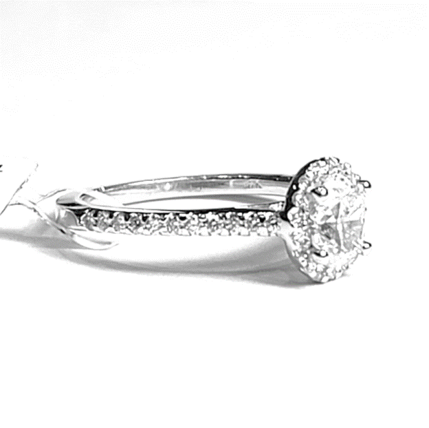 14k White Gold Ctr 0.70 Ct VVS2 E GIA, Mounting 0.30 Ct Diamond Ring