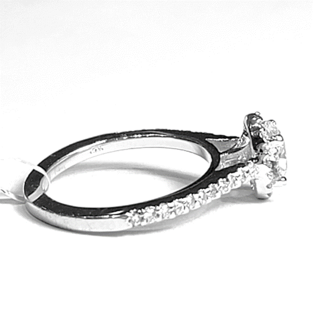 14k White Gold Ctr 0.70 Ct VVS2 E GIA, Mounting 0.30 Ct Diamond Ring