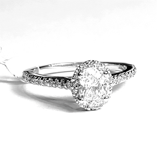 14k White Gold Ctr 0.70 Ct VVS2 E GIA, Mounting 0.30 Ct Diamond Ring