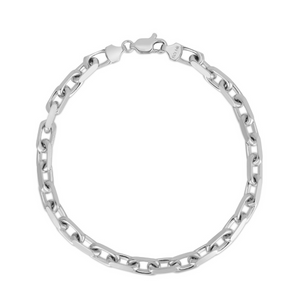14k White Gold 19.2 Grams 8.25 Inch, French Cable Bracelet