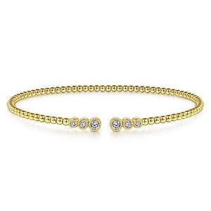 Gabriel 14K 0.24 Ct Diamond Bangle size 6.25 inch Bracelet, Available in White, Rose and Yellow Gold
