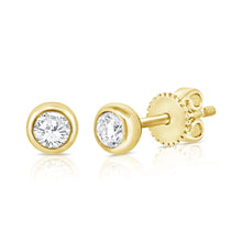 Load image into Gallery viewer, 14k Gold 0.22 Carat Diamond Bezel set Diamond Earring, Available in White, Rose and Yellow Gold
