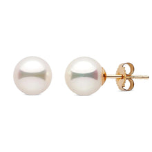 Load image into Gallery viewer, 14k Gold 8.0 MM Fresh Water Culture Pearl Stud Earring, Available in White and Yellow Gold

