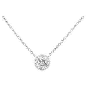 14k Gold 0.20Ct Diamond Bezel Set Necklace, available in White and Yellow Gold