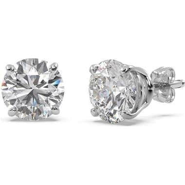 14k White Gold 0.53Ct Diamond Stud Earring with 4 Prongs