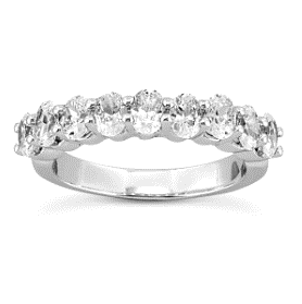 14k White Gold 0.66Ct Nine Oval Diamond Band