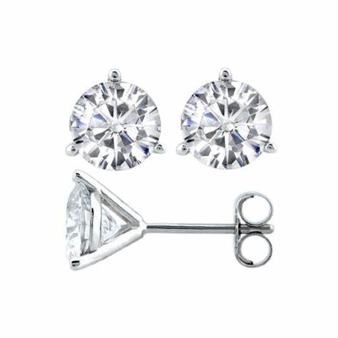 14k White Gold 2.04Cts E VVS2 Lab Grown Diamond Stud Earring Certified by IGI