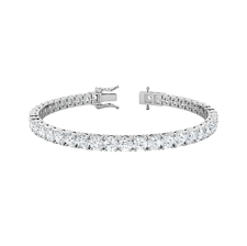 14k White Gold 7.02Cts Diamond Tennis Bracelet with 52 Diamonds and 2 Figer Eight Safety Clasp