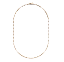 14k Yellow Gold 5.49Cts Diamond Tennis Necklace with 188 Diamonds 17 Inches