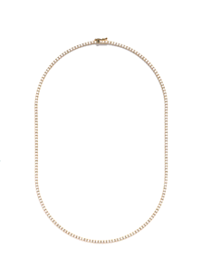 14k Yellow Gold 4.04Cts Diamond Tennis Necklace with 182 Diamonds and Measures 16 Inches