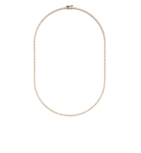 14k Yellow Gold 4.04Cts Diamond Tennis Necklace with 182 Diamonds and Measures 16 Inches