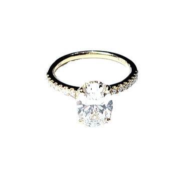 14k Yellow Gold 1.62Ct, VS1, G, LAB GROWN, 0.21Ct Diamond with Hidden Halo Engagement Ring