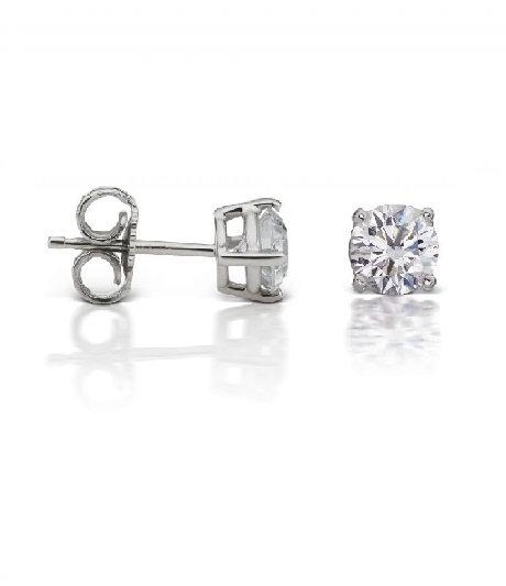 14k White Gold 1.00Ct Total Weight Lab Grown Diamond Stud Earring