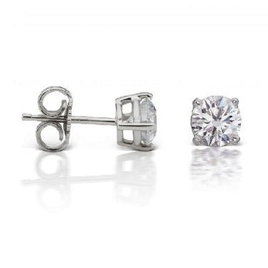 14k White Gold Natural Diamond Stud Earring 1.14Ct Total I SI2 Gia Certified by GIA