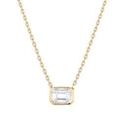 14k Yellow Gold Lab Grown Diamond 1.88Ct E VS2 Emerald Cut Necklace