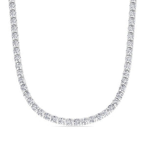 14k White Gold 10.27Ct Diamond Tennis Necklace with 152 Diamonds