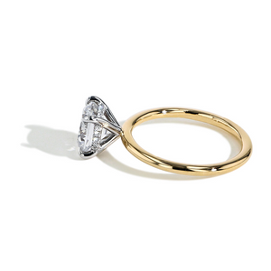 14k Yellow Gold 1.82Ct, SI2, E, EGL, 0.09Ct  Hidden Halo Engagement Ring