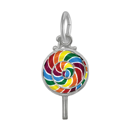 Sterling Silver Lollipop Charm Painted