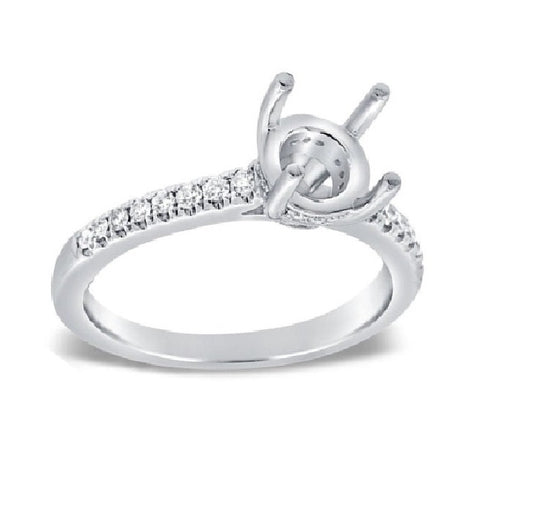 14k White Gold 0.24 Carat Diamond Semi Mount